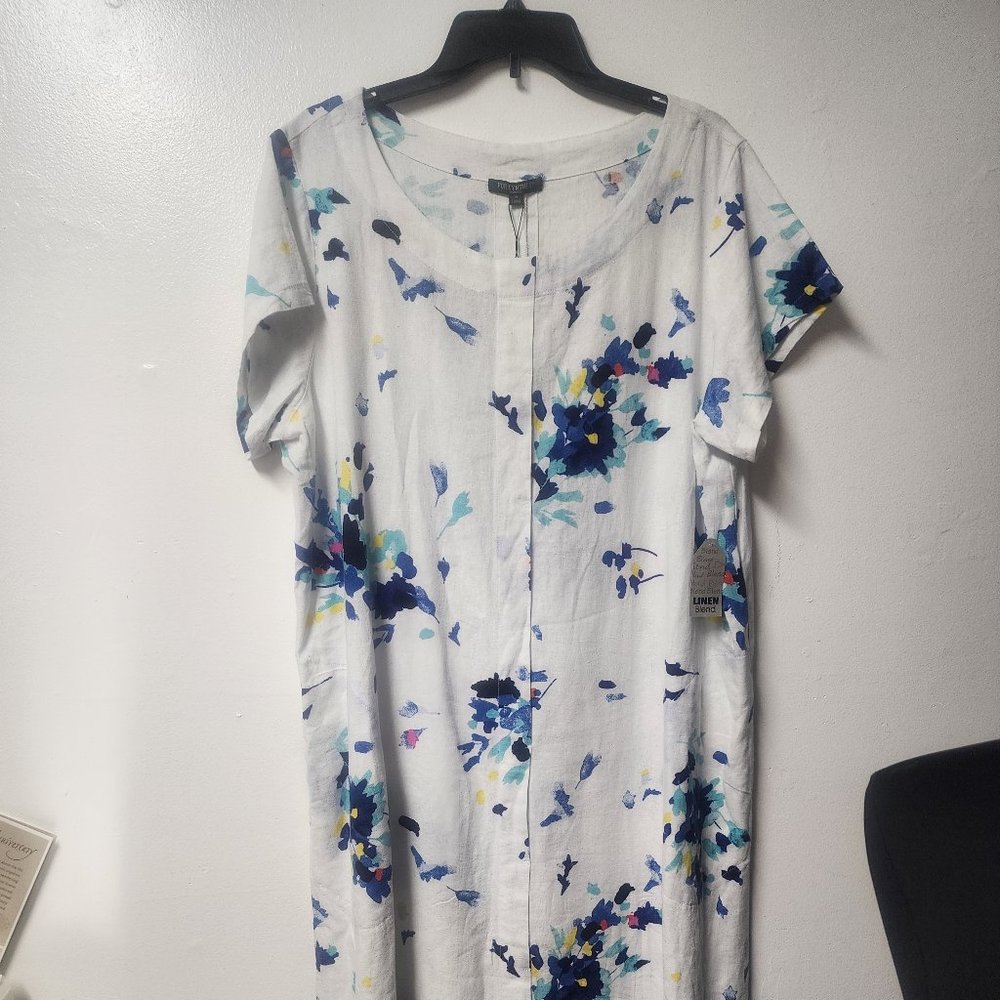 For Cynthia Woman White Floral Maxidress 1X #ST1238-42L